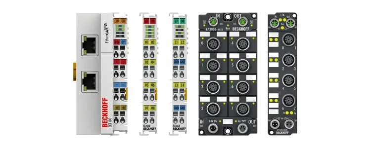 Коллаж Beckhoff EtherCAT и I/O модулей EL, EK и EP